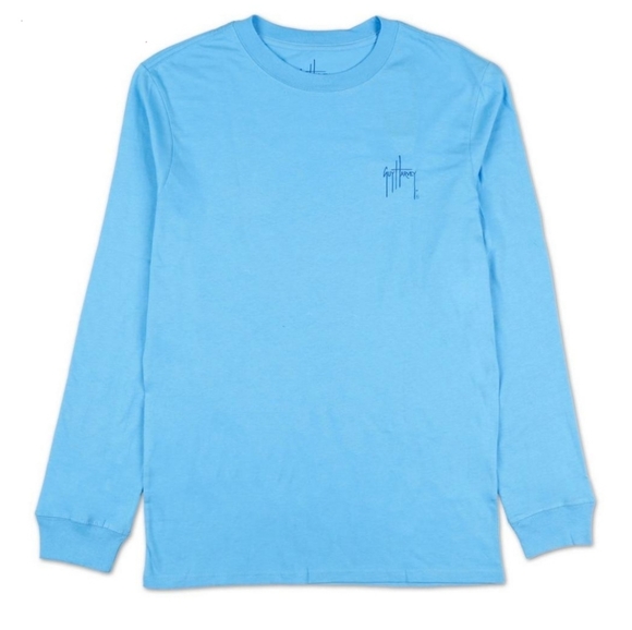Guy Harvey Men's Outdoor Long-sleeve Tee Size Medium Blue - Picture 2 of 2